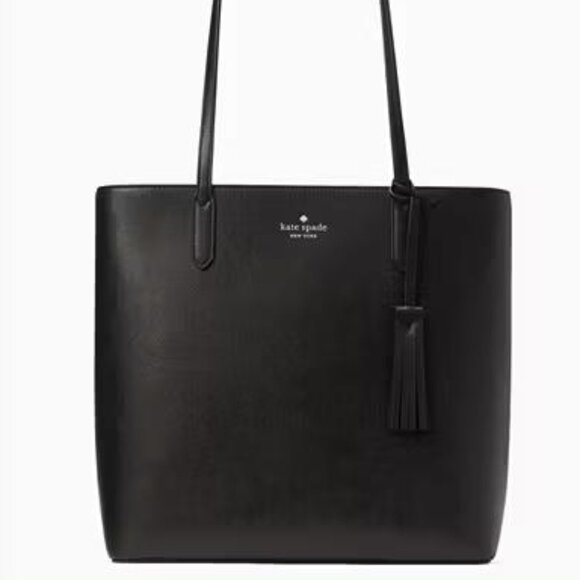 Kate Spade Jana Tote Saffiano Leather Black NEW WITH TAGS MSRP $359 BIG BAG - Picture 2 of 6